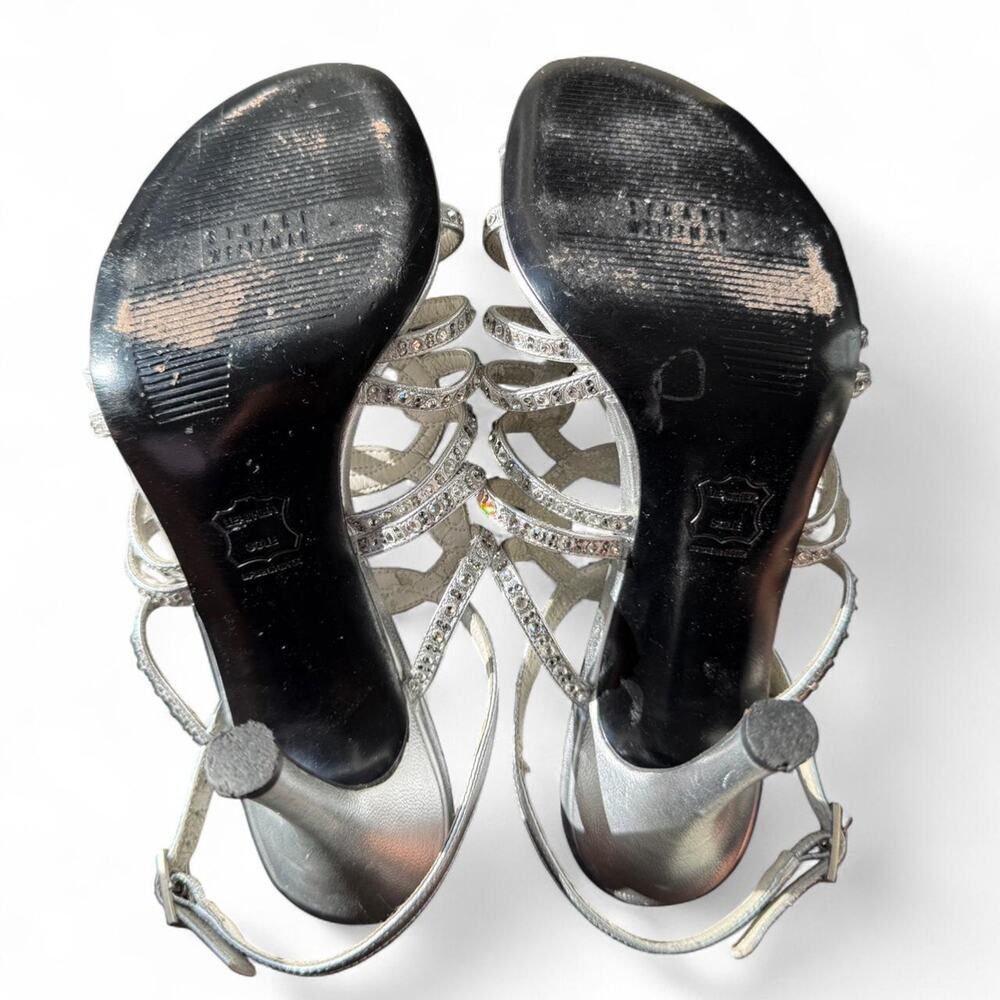 Vintage Y2K Stuart Weitzman silver rhinestones strappy heels - Picture 5 of 5